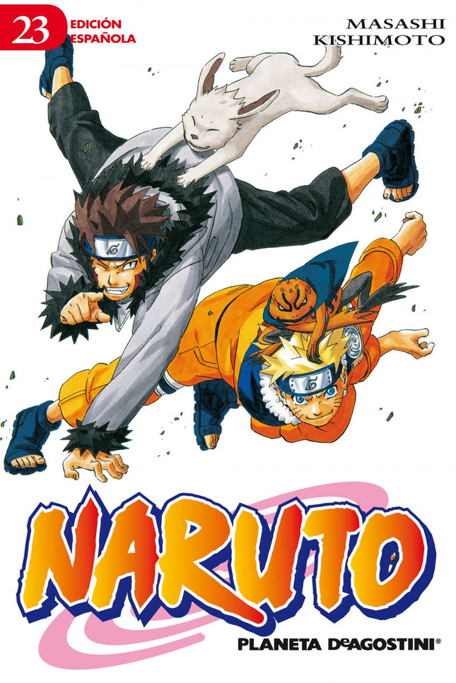 Libro Naruto Nº 23/72: Cuando pensaban que por fin habían recuperado el tonel dentro del que duermeáSasuke,áNarutoáy sus compañeros se topan con un nuevo enemigo desconocido:áKimimaro. ¡¡Empiezan tres combates mortales: ¡¡NarutoácontraáKimimaro,áShikamaruácontraáTayuyaáyáKibaáyáAkamaruácon traáSakon!!