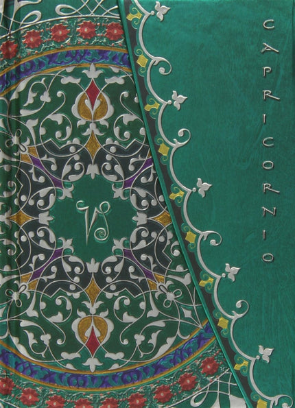 Libro Capricornio: Um caderno para anotaçäes importantes com capas em relevo e o signo de Capricórnio inscrito. No inter