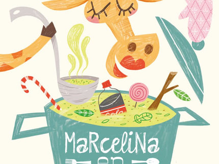 Libro Marcelina En La Cocina: La jirafa Marcelina, que no sabe de cocina, quiere hacer una gran cena que le guste a su s