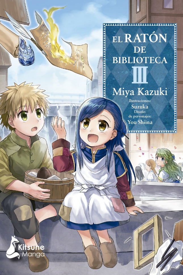 Libro El Ratón De Biblioteca 3: Myne continúa su aventura libresca y lo intenta todo para elaborar papel mientras ayuda a Otto en la puerta de la ciudad y se prepara para el bautismo de su hermana, Tuuli. Intenta manufacturar papiros falsos con fibras vegetales durante el invierno y hornear tablillas de barro durante la primavera, pero fracasa estrepitosamente.