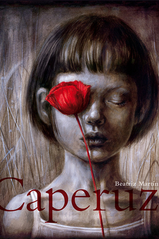 Libro Caperuza: Un libro de expresivas secuencias que recrea tres momentos cruciales del cuento clásico: la investidura del personaje con la capa y la caperuza, las preguntas al lobo disfrazado y la fuga de la panza de la fiera.