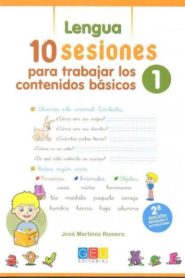 Portada del libro 10 Sesiones Para Trabajar Los Contenido Básicos : Lengua Y Matemáticas 1