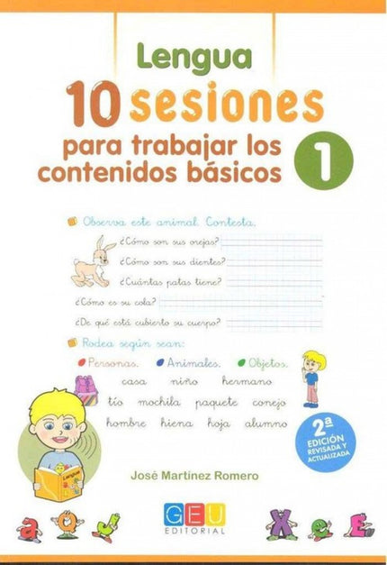 Portada del libro 10 Sesiones Para Trabajar Los Contenido Básicos : Lengua Y Matemáticas 1