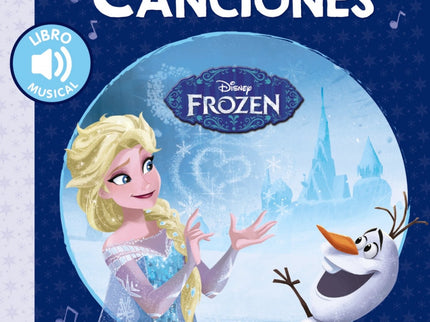 Libro Mis Primeras Canciones. Frozen: Este libro musical reproduce en cada doble página un fragmento de algunas canciones inolvidables de ' Frozen ' , que además íse puede escuchar!: con solo darle al pequeño chip blanco que aparece en la página impar, pueden escucharse estos fragmentos míticos de las películas clásicas Disney. Cada libro está ilustrado con las imágenes originales de la película.