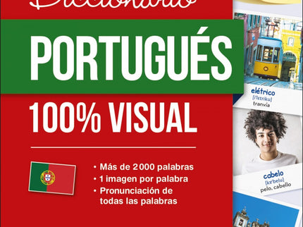 Libro Diccionario Portugués 100% Visual: La obra ideal para familiarizarse con el vocabulario y las expresiones básicas del portugués. - 2 000 palabras y expresiones  - 1 imagen por palabra  - 80 temas habituales del día a día  - Fotografías divertidas para memorizar fácilmente las palabras   Con páginas sobre cultura portuguesa y un mini diccionario español-portugués al final de la obra.