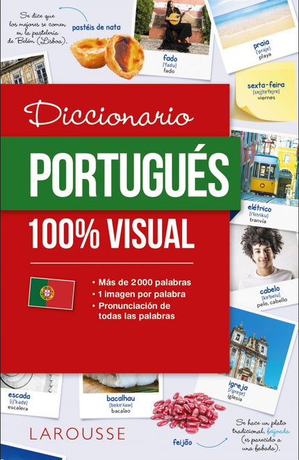 Libro Diccionario Portugués 100% Visual: La obra ideal para familiarizarse con el vocabulario y las expresiones básicas del portugués. - 2 000 palabras y expresiones  - 1 imagen por palabra  - 80 temas habituales del día a día  - Fotografías divertidas para memorizar fácilmente las palabras   Con páginas sobre cultura portuguesa y un mini diccionario español-portugués al final de la obra.