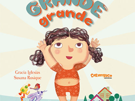 Libro Grande Grande: Una noche, justo después de cenar, Nora pegó el estirón y, de pronto, se convirtió en una niña grande grande y todo se le quedó pequeño pequeño... Una historia protagonizada por Nora, su padre y tres animales, pequeños pequeños: un ratón, una araña y un pájaro.