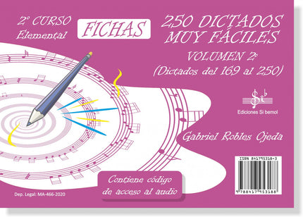 Portada del libro Pack 250 Dictados Muy Fáciles Volumen 2