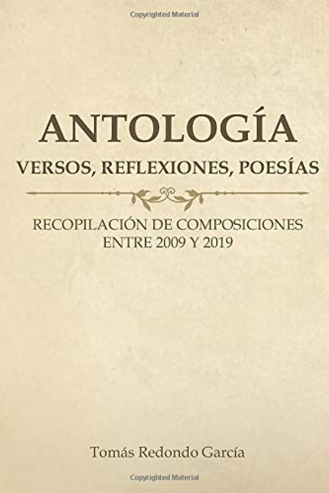 Portada del libro Antología (versos, Reflexiones, Poesías)