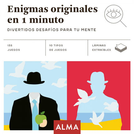 Libro Enigmas Originales En 1 Minuto: Desafía tu mente con estos 135 ingeniosos acertijos. Gracias a estos originales y breves enigmas, y las desternillantes imágenes que los acompañan, disfrutarás de horas de diversión asegurada.
