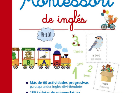 Libro Gran Cuaderno Montessori De Inglés: Este cuaderno, basado en la pedagogía Montessori, propone más de 60 actividades variadas y progresivas para que los niños de 3 a 6 años descubran el vocabulario fundamental de la lengua inglesa. Para ayudar a los niños a familiarizarse con el inglés, nuestro recorrido se basa en la utilización de las tarjetas de nomenclatura.