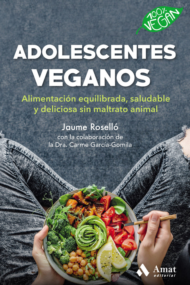 Libro Adolescentes Veganos: ¿Qué podemos hacer en casa si nuestro hijo adolescente quiere dejar de comer carne, pescado y otros alimentos básicos? Este libro da respuesta a las preguntas que suelen surgir sobre la nueva dieta y estilo de vida, si estas serán saludables, si tendrá suficiente aporte proteico, etc.