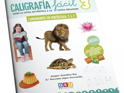 Caligrafia Facil:consonantes En Mayuscula T, L, F