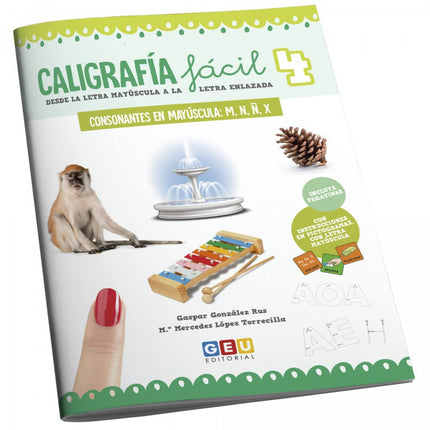 Caligrafia Facil:consonantes En Mayuscula M, N, ñ, X