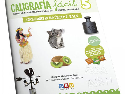 Caligrafia Facil:consonantes En Mayuscula Z, V, W, K