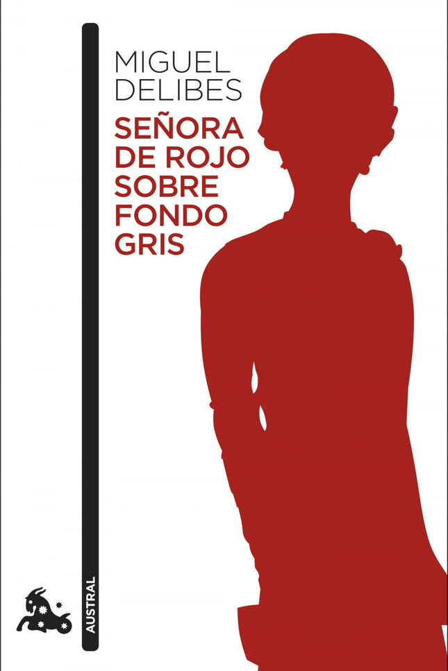 Señora De Rojo Sobre Fondo Gris