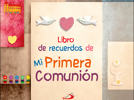 Libro Libro De Recuerdos De Mi Primera Comunion: Un original libro de recuerdos de la Primera Comunión, con coloridas ilustraciones colocadas a modo de collage, en el que poder guardar todos los detalles de la celebración: las mejores fotografías, las dedicatorias y firmas de quienes más te quieren y tus recuerdos más bonitos. Además, contiene espacios para anotar: el bautismo, la catequesis, datos sobre la familia, escribir una carta a Jesús y una oración.