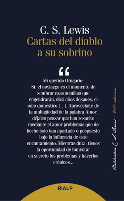 Libro Cartas Del Diablo A Su Sobrino: Un demonio ya anciano escribe a uno joven para enseñarle el oficio de tentar a los