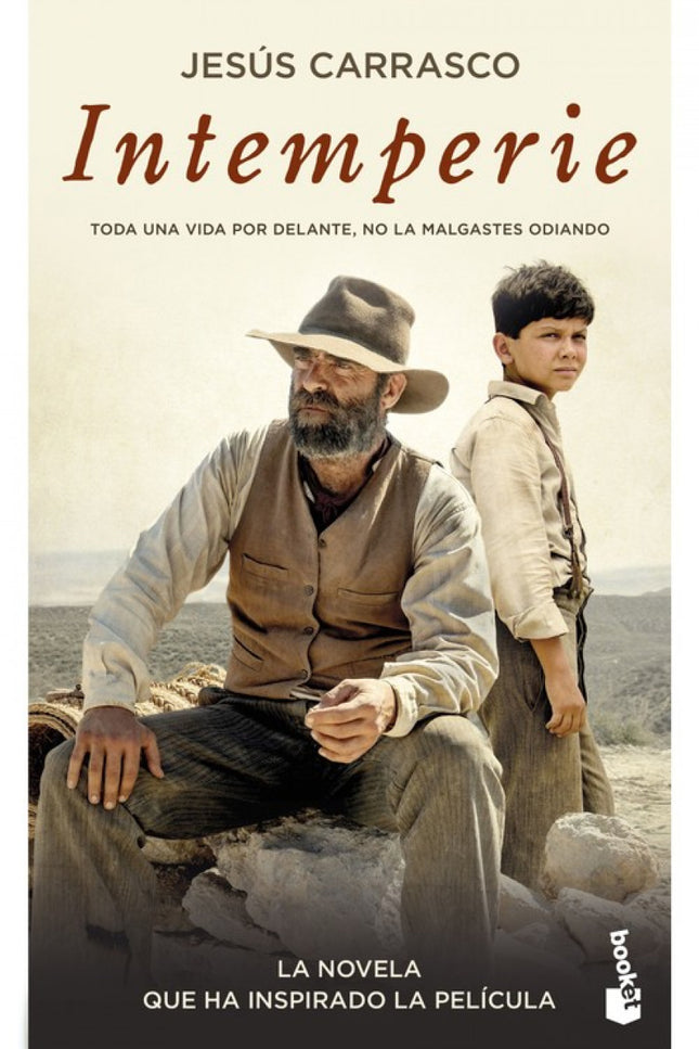 Libro Intemperie: Un niño escapado de casa escucha, agazapado en el fondo de su escondrijo, los gritos de los hombres que lo buscan. Cuando la partida pasa, lo que queda ante él es una llanura infinita y árida que deberá atravesar si quiere alejarse definitivamente de aquello que le ha hecho huir.