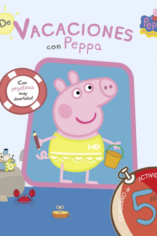 Libro De Vacaciones Con Peppa Pig, 5 Años: 'De vacaciones con Peppa Pig' es un cuaderno de actividades lleno de material