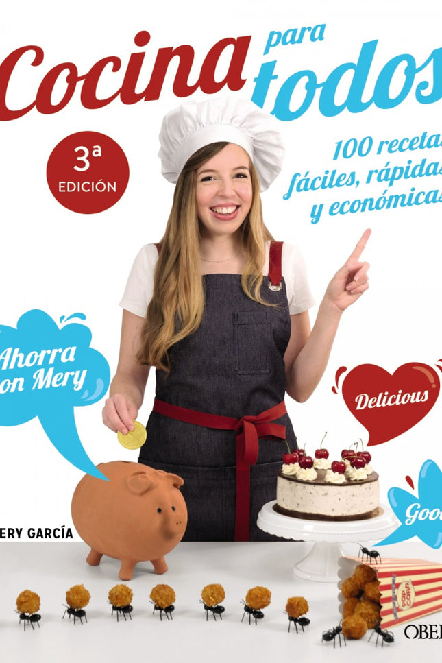 Libro Cocina Para Todos: Mery del canal de YouTube Cocina Para Todos, después de su exitoso primer libro, nos presenta su segundo libro con 100 recetas fáciles y económicas para disfrutar. En él encontrarás recetas tanto dulces como saladas explicadas paso a paso y de manera fácil y sencilla.