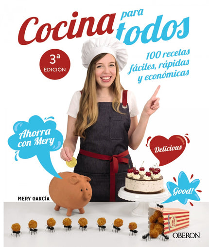 Libro Cocina Para Todos: Mery del canal de YouTube Cocina Para Todos, después de su exitoso primer libro, nos presenta su segundo libro con 100 recetas fáciles y económicas para disfrutar. En él encontrarás recetas tanto dulces como saladas explicadas paso a paso y de manera fácil y sencilla.