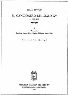 El Cancionero del Siglo XV, (c.1360-1520) Volumen II. - Brian Dutton. - TAPA BLANDA O BOLSILLO
