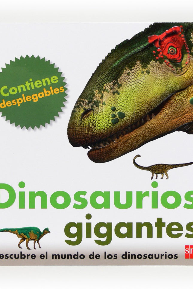 Libro Dinosaurios Gigantes: Este libro con grandes páginas desplegables contieneinformaciónexhaust iva sobre siete dinos