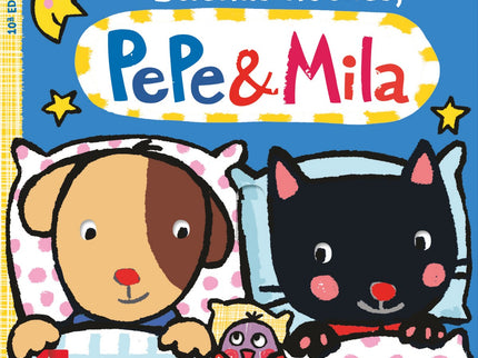 Libro Buenas Noches: Ya es de noche y Pepe y Mila están cansados. Unlibro de cartón con solapas y lengüetas para que al 