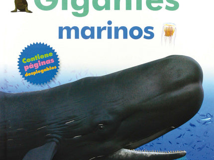 Libro Gigantes Marinos: Este libro con grandes páginas desplegables contiene información exhaustiva sobre el tiburón bla