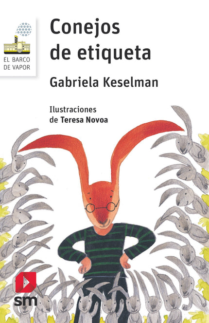 Libro Conejos De Etiqueta: Los señores Conejo tienen que dejar a sus veinte hijos en casa con la abuela Conejo. Son tantos, y ella es tan despistada, que decide poner etiquetas a todos sus nietos: el perezoso, el vago, el simpático...