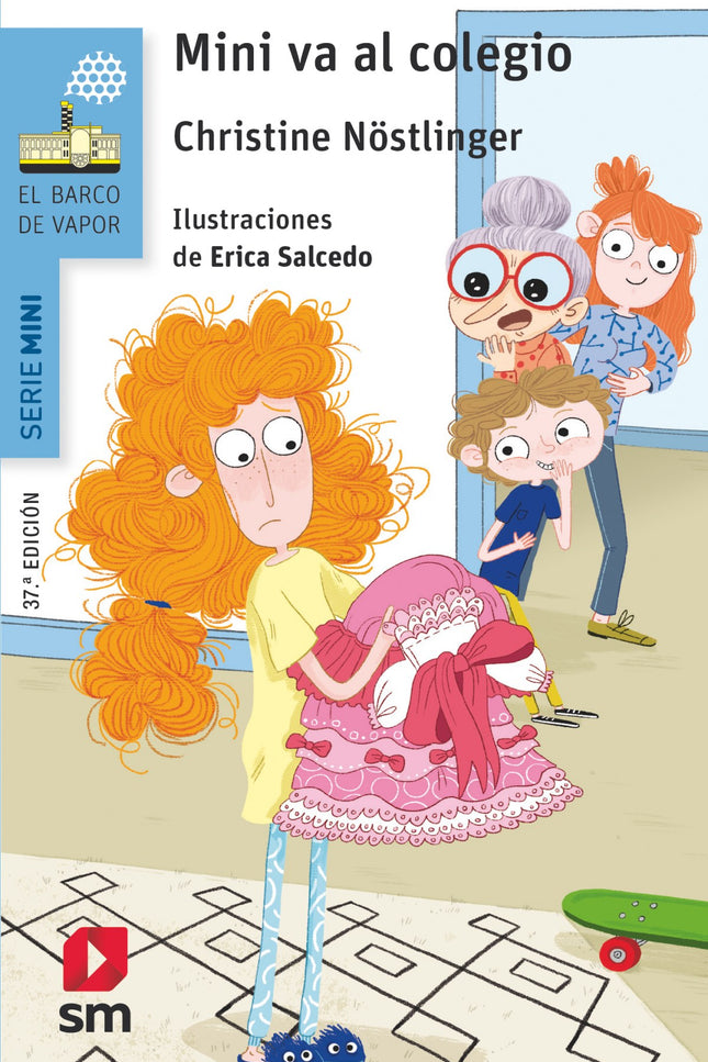 Libro Mini Va Al Colegio: Mini es una niña pelirroja, muy alta y delgada, y está asustada porque no sabe qué dirán de el