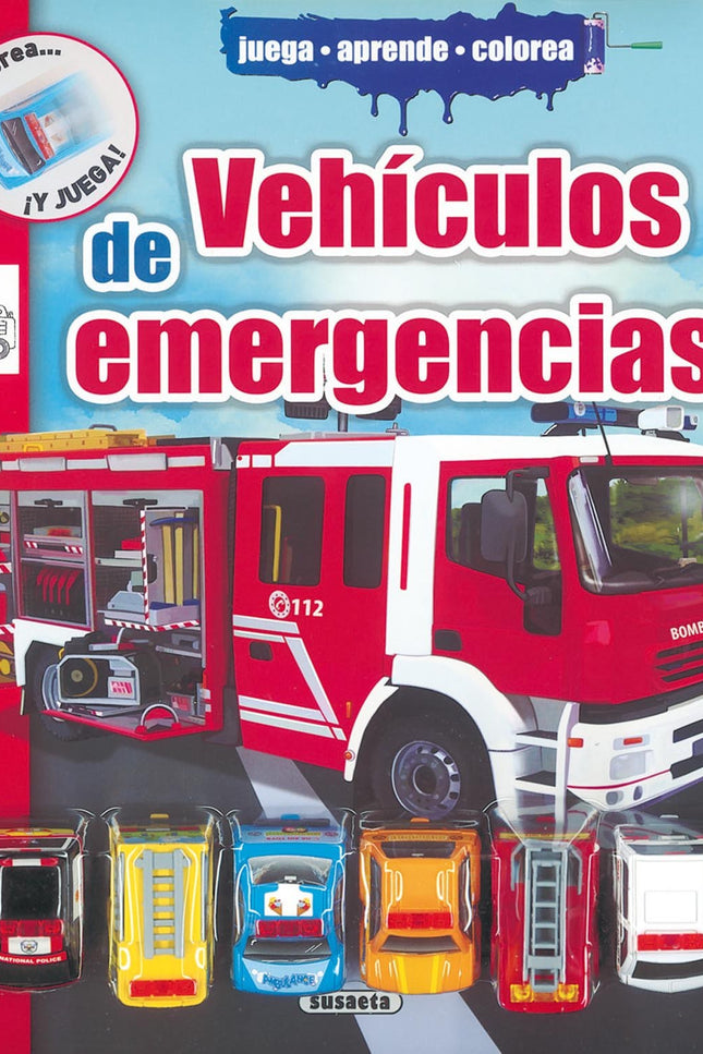 Libro Vehiculos De Emergencia: Lee, colorea y juega mientras te diviertes con los vehículos de trabajo que incluye el li