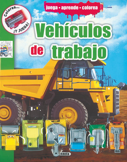 Libro Vehiculos De Trabajo: Lee, colorea y juega mientras te diviertes con los vehículos de emergencia que incluye el li