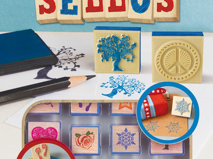 Libro Sellos: Con este kit descubrirás todas las posibilidades de la estampación. Con los sellos convertirás una cartuli