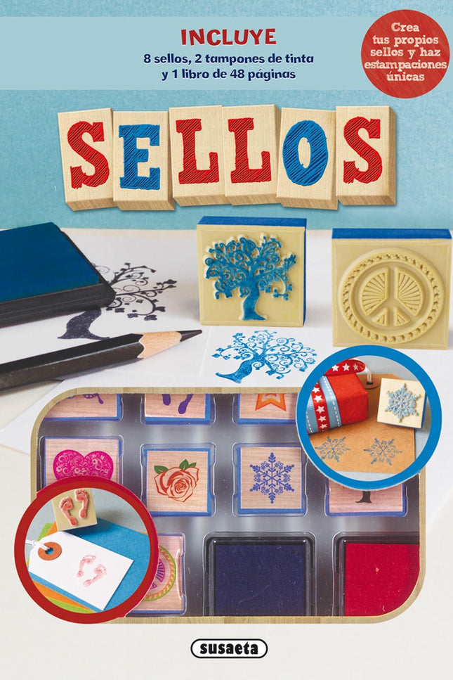 Libro Sellos: Con este kit descubrirás todas las posibilidades de la estampación. Con los sellos convertirás una cartuli