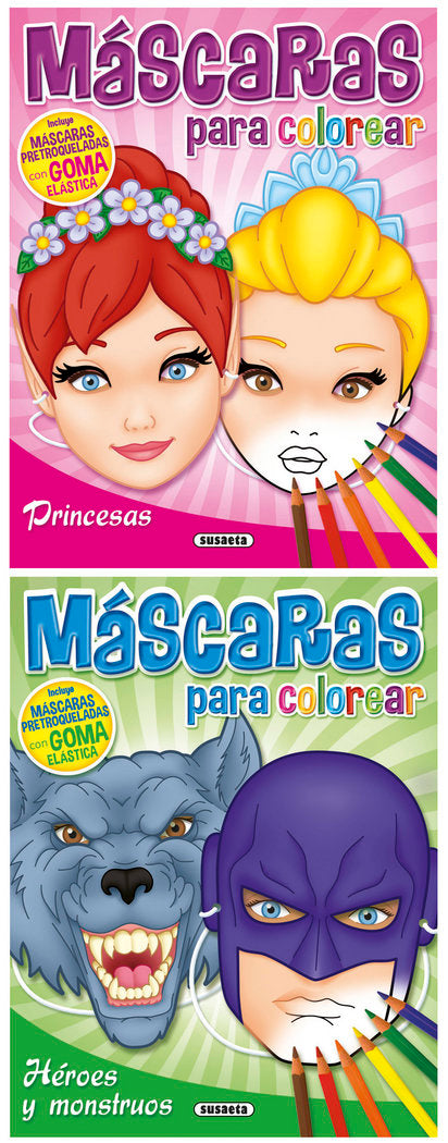 Máscaras para colorear (2 títulos) - Equipo Susaeta - Tapa blanda