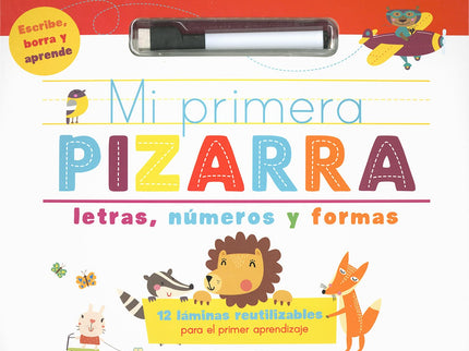 Libro Letras, Números Y Formas: Este libro con rotulador borrable ayudará a los niños a aprender mientras se divierten. 
