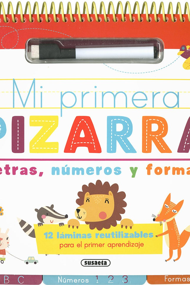 Libro Letras, Números Y Formas: Este libro con rotulador borrable ayudará a los niños a aprender mientras se divierten. 