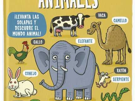 Libro Animales: Echemos un vistazo de cerca al mundo animal y descubramos dónde viven algunos de ellos. Levanta la solapa y averigua cómo viven, qué comen y qué les gusta hacer.