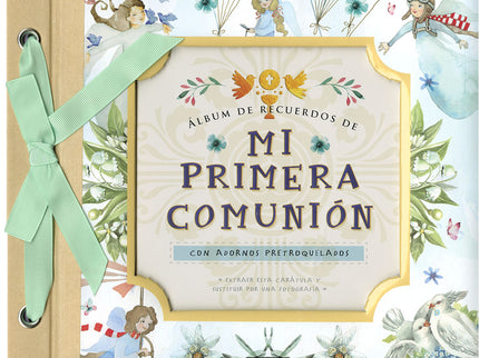 Libro Mi Primera Comunión: Te presentamos este estupendo libro de recuerdos, una maravillosa manera de conservar los mejores momentos de un día tan especial para ti y tu familia. En él podrás anotar fechas, anécdotas, nombres..., además de pegar tus fotos preferidas y decorarlo todo con los elementos pretroquelados incluidos.