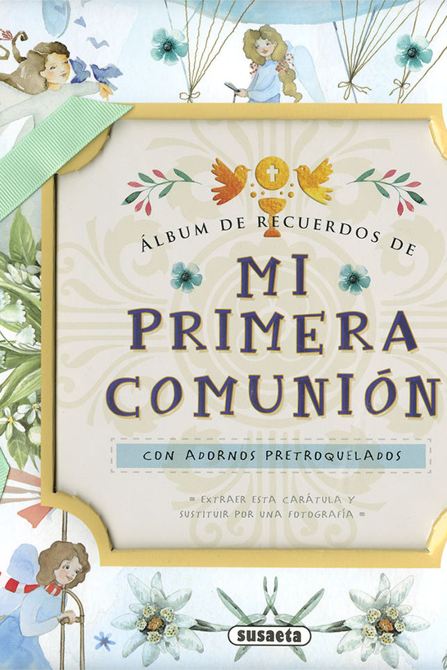 Libro Mi Primera Comunión: Te presentamos este estupendo libro de recuerdos, una maravillosa manera de conservar los mejores momentos de un día tan especial para ti y tu familia. En él podrás anotar fechas, anécdotas, nombres..., además de pegar tus fotos preferidas y decorarlo todo con los elementos pretroquelados incluidos.