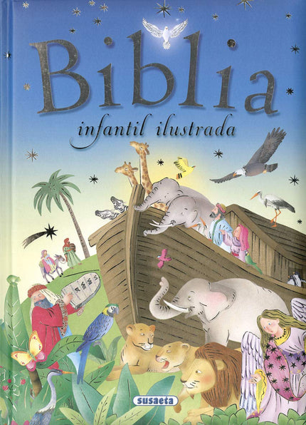 Libro Biblia Infantil Ilustrada: La Biblia infantil ilustrada que ves aquí no es la Biblia completa, es una selección y adaptación de los ochenta episodios que hemos considerado más importantes y comprensibles para los jóvenes lectores. Este volumen contiene las escenas más significativas del Antiguo y del Nuevo Testamento, acompañadas de unas bellas ilustraciones que también te ayudarán en la lectura.
