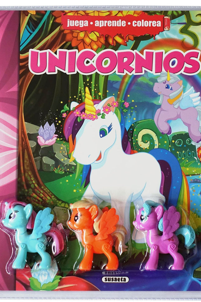 Libro Unicornios: Lee, colorea y juega con las figuras de unicornios que encontrarás junto al libro.