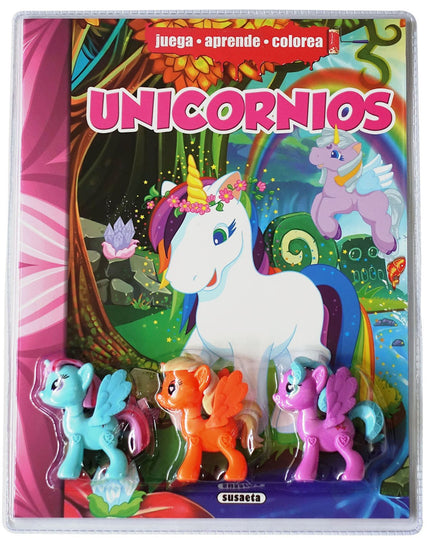 Libro Unicornios: Lee, colorea y juega con las figuras de unicornios que encontrarás junto al libro.