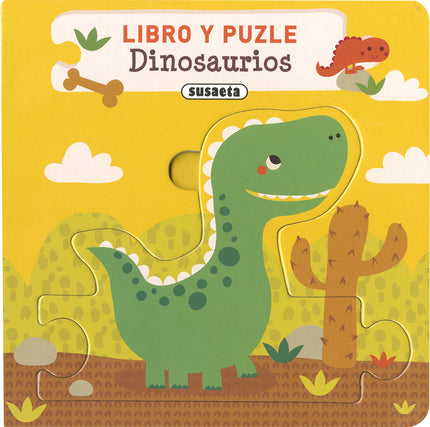 Libro Dinosaurios: ¿Quieres conocer a estos dinosaurios? Saca las piezas de cada página, encájalas una con otra y pon a los animales en fila.
