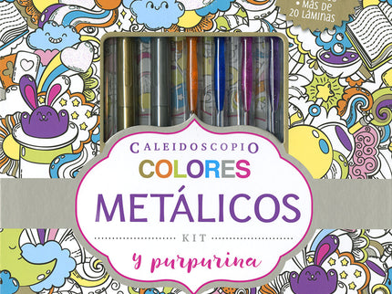 Libro Colores Metálicos Y Purpurina: Disfruta de una experiencia única con las láminas y los brillantes colores de la colección Caleidoscopio. Diseñadas con multitud de motivos diferentes para colorear, encontrarás grecas, mandalas, kawaii y mucho más.