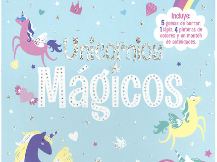 Libro Unicornios Mágicos: Si vives en un mundo mágico repleto de unicornios, seguro que estás deseando tener un libro para dibujarlos y colorearlos, que además incluya divertidas actividades y contenga un lápiz normal, cuatro lápices de colores y sus correspondientes gomas de borrar. Pues no busques más, ¡aquí lo tienes!