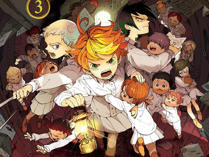 Libro The Promised Neverland 3: DON Y GILDA NO ESTÁN DISPUESTOS A CREER A EMMA Y A LOS DEMÁS CIEGAMENTE... La hermana Krone está cada vez más cerca de descubrir el plan de huida de los niños y, por si fuera poco, Madre está empezando a mover sus fichas.