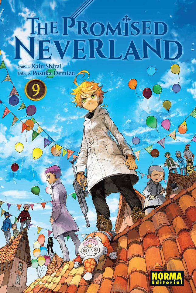 Libro The Promised Neverland 9: CUANDO CREÍAN QUE HABÍAN ENCONTRADO UN REFUGIO SEGURO... Emma ha sido conducida por Lucas hasta la habitación secreta de Goldy Pond y, una vez allí, consigue abrir la cerradura de la puerta que tantísimo tiempo lleva cerrada.